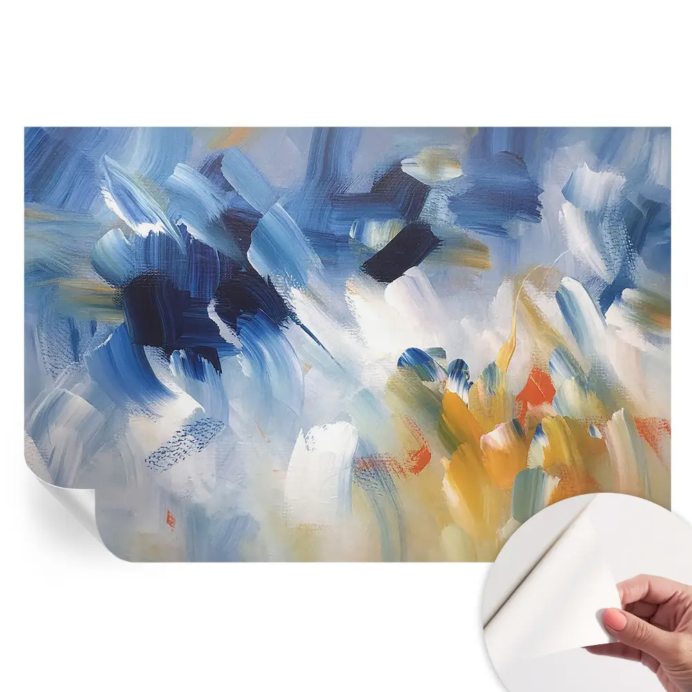 Papier peint photo autocollant pour chambre à motifs de traits colorés