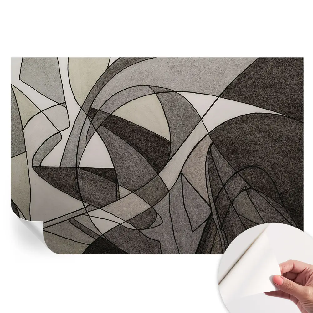Papier peint photo autocollant pour chambre à motif abstraction géométrique