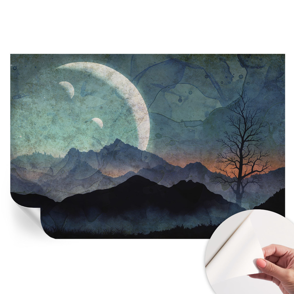 Papier peint photo moderne pour salon paysage nocturne