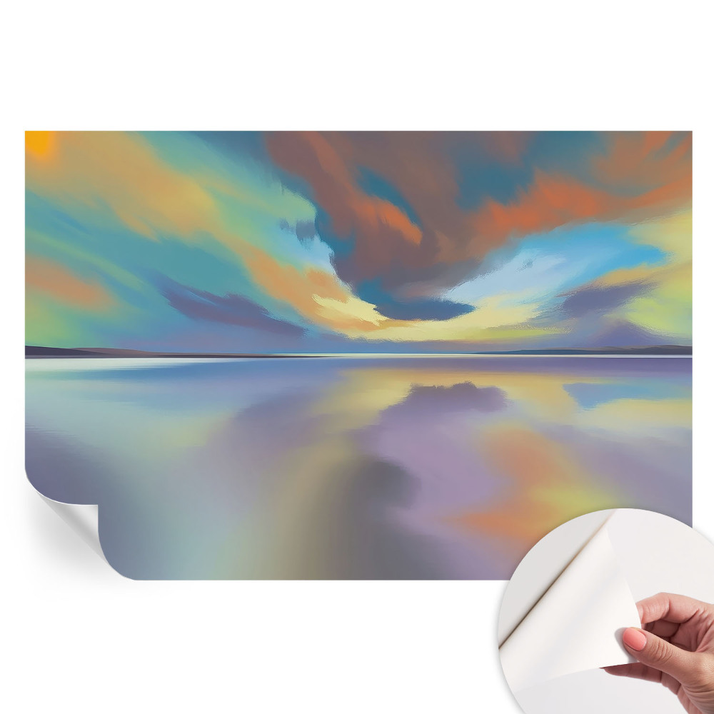 Papier peint autocollant pour le salon Coucher de soleil arc-en-ciel