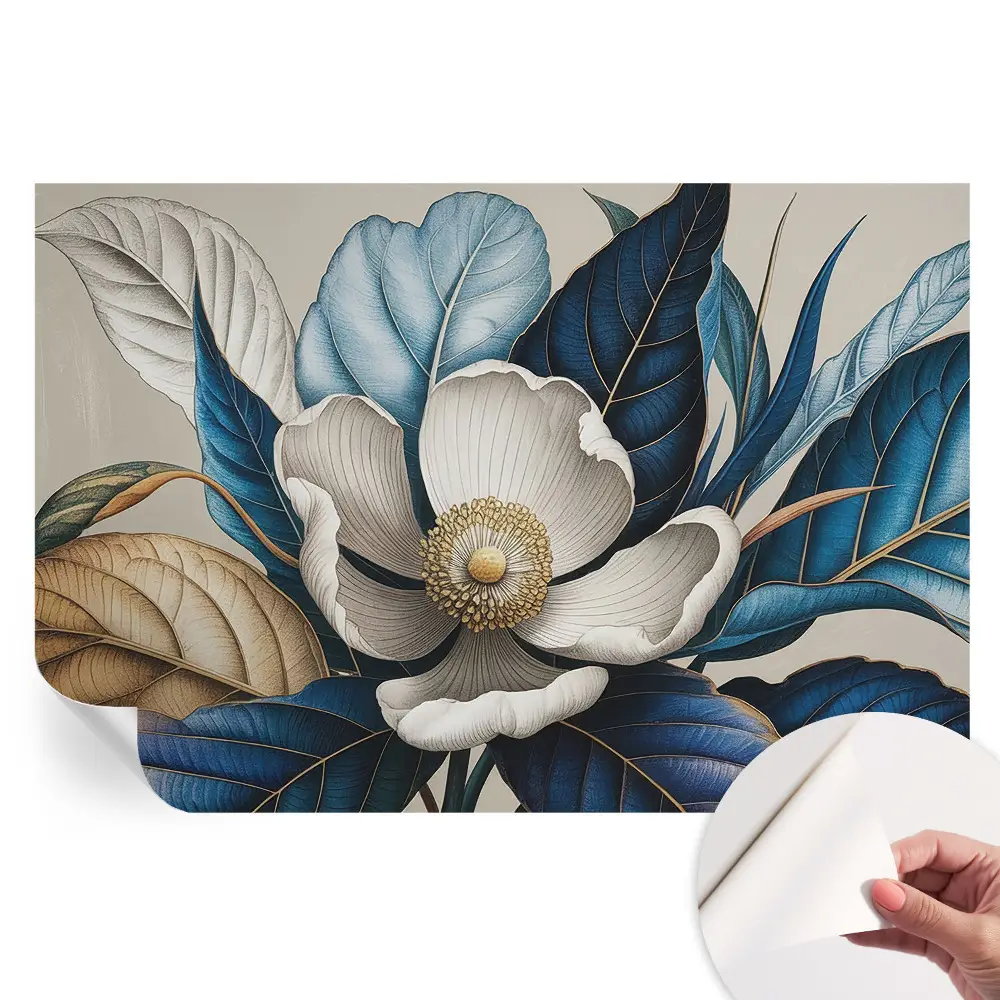 Papier peint photo moderne pour salon à motif de fleurs élégantes