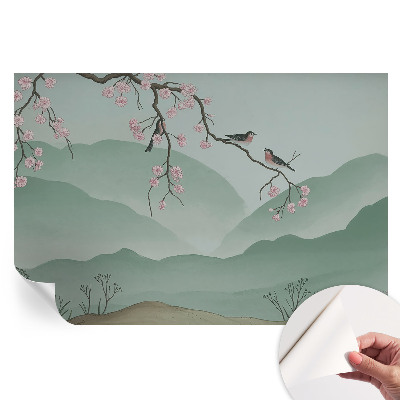 Papier peint photo autocollant pour la chambre sérénade japonaise
