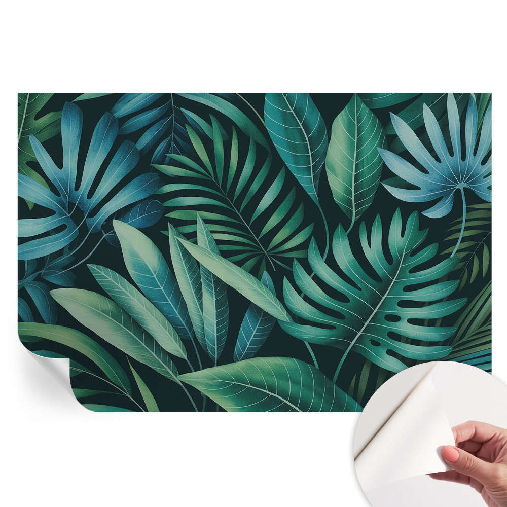 Papier peint photographique autocollant feuilles tropicales