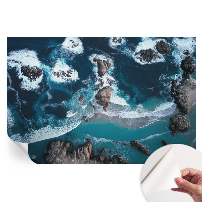 Papier peint photo autocollant vagues océaniques pour chambre