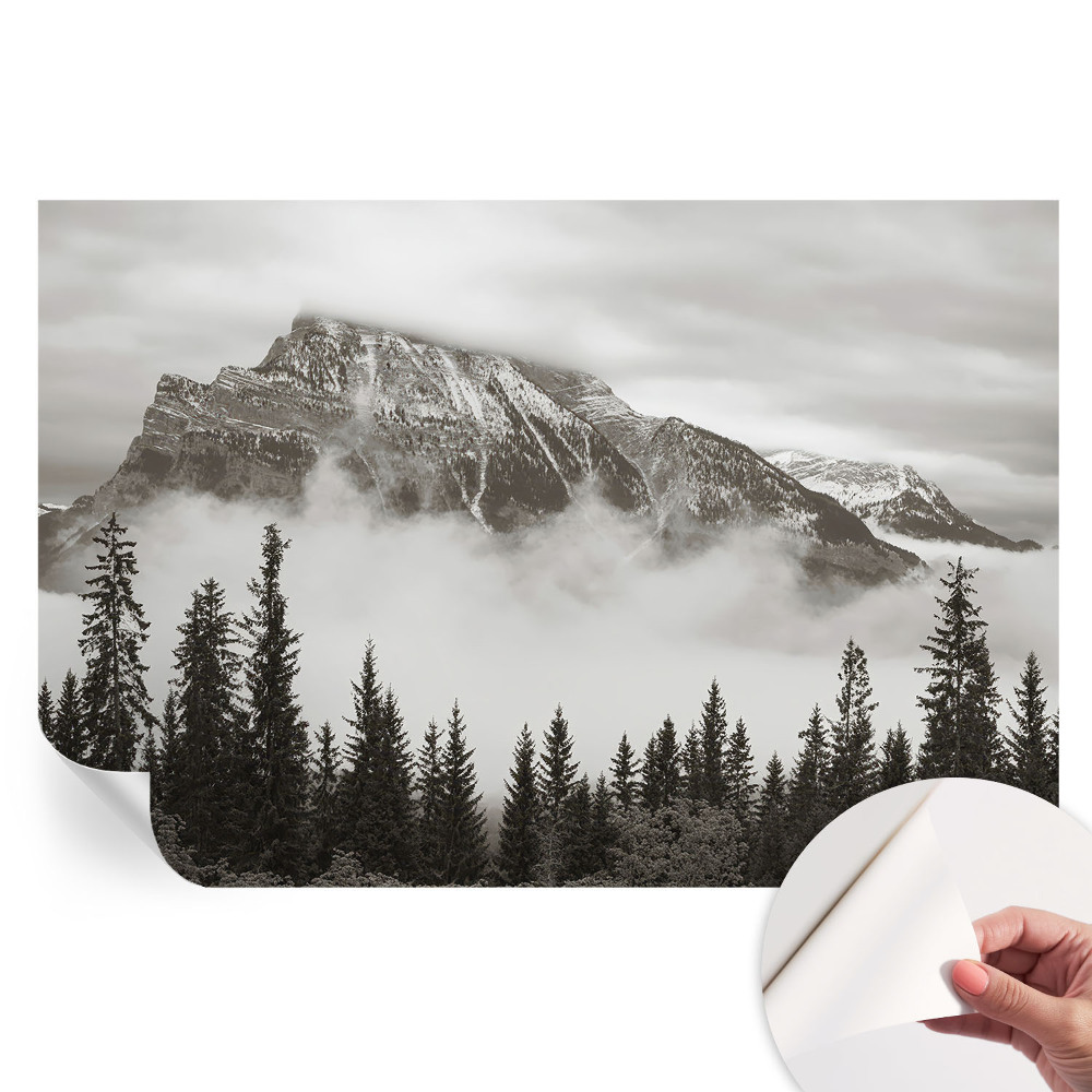 Papier peint photo autocollant pour la chambre paysage de montagne