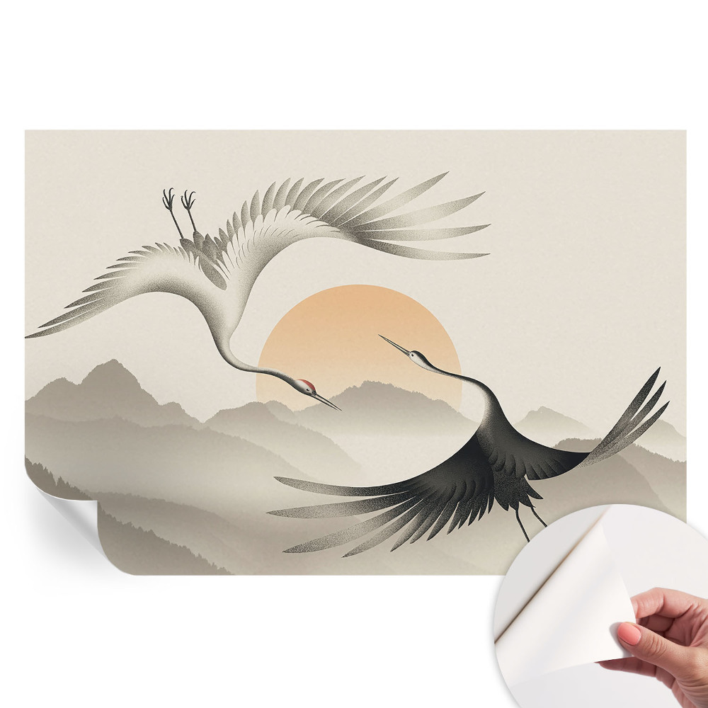 Papier peint autocollant pour le salon Grues de l'Est