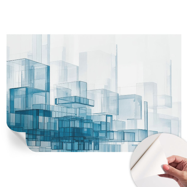 Papier peint autocollant pour le salon Cubes transparents