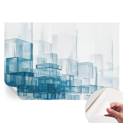 Papier peint autocollant pour le salon Cubes transparents