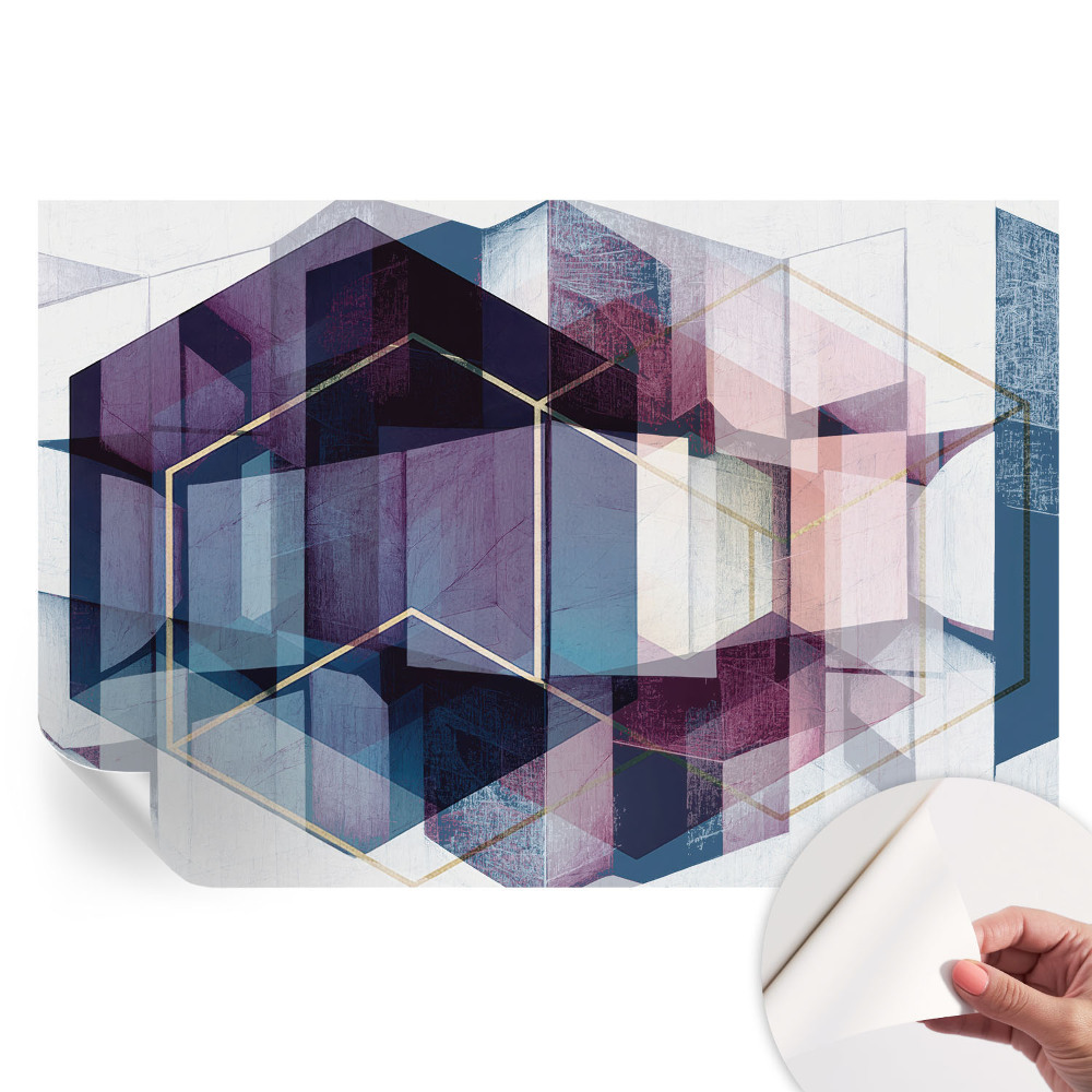 Papier peint autocollant à motifs géométriques pour salon