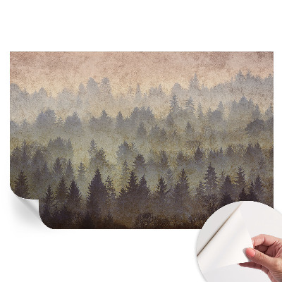 Papier peint autocollant pour le salon brouillard forestier