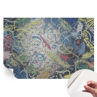 Papier peint photo moderne pour salon motif tourbillons végétaux