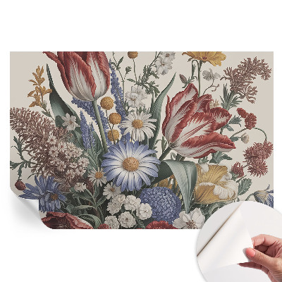Fresque murale autocollante bouquet de fleurs