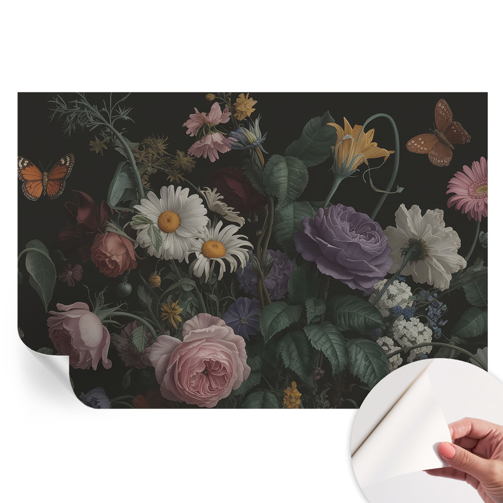 Papier peint photo autocollant pour la chambre élégance florale