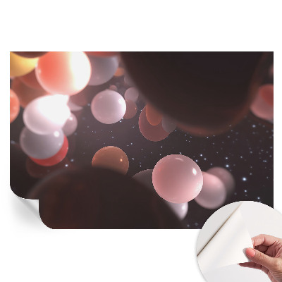 Papier peint autocollant pour le salon boules spatiales