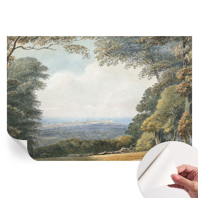 Papier peint autocollant pour le salon paysage boisé