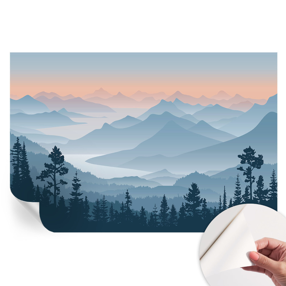 Papier peint photo autocollant pour la chambre Panorama montagneux