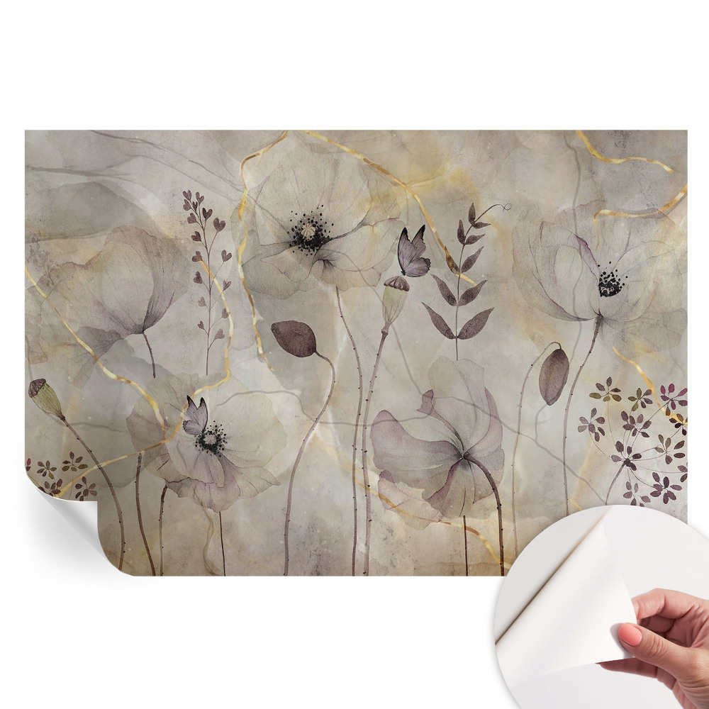 Papier peint photo autocollant pour la chambre Fleurs délicates