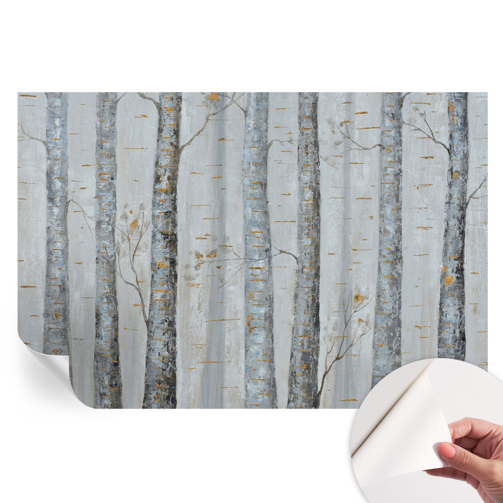 Papier peint photo moderne pour le salon bouleaux