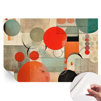 Papier peint autocollant pour le salon abstraction colorée