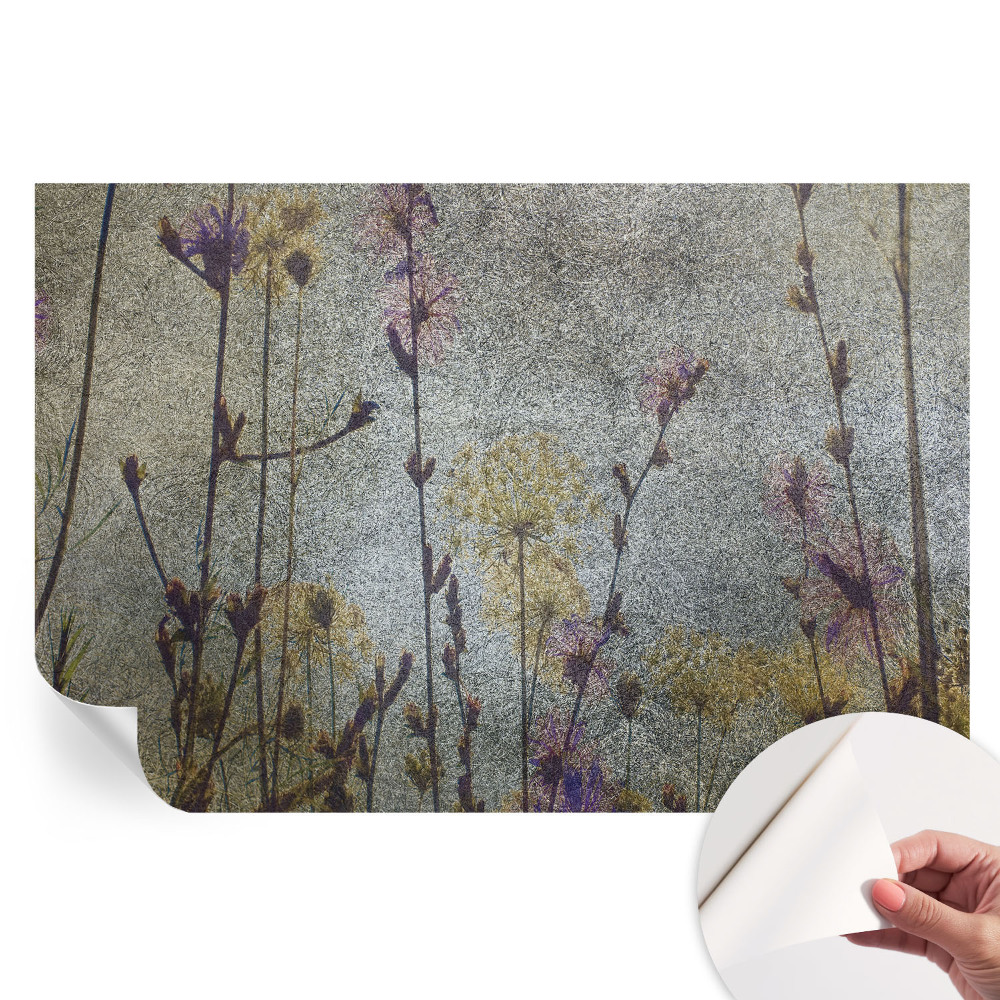 Papier peint autocollant pour le salon fleurs sauvages