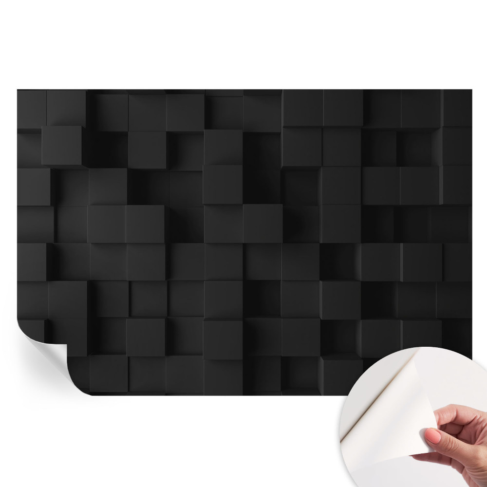 Papier peint photo autocollant motifs de cubes tridimensionnels pour chambre