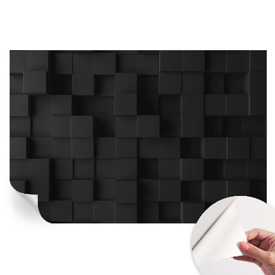 Papier peint photo autocollant motifs de cubes tridimensionnels pour chambre