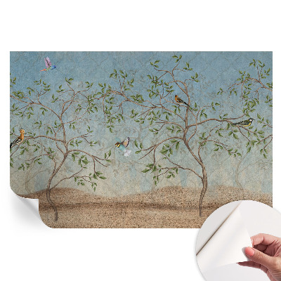 Papier peint autocollant pour le salon Des oiseaux dans les arbres