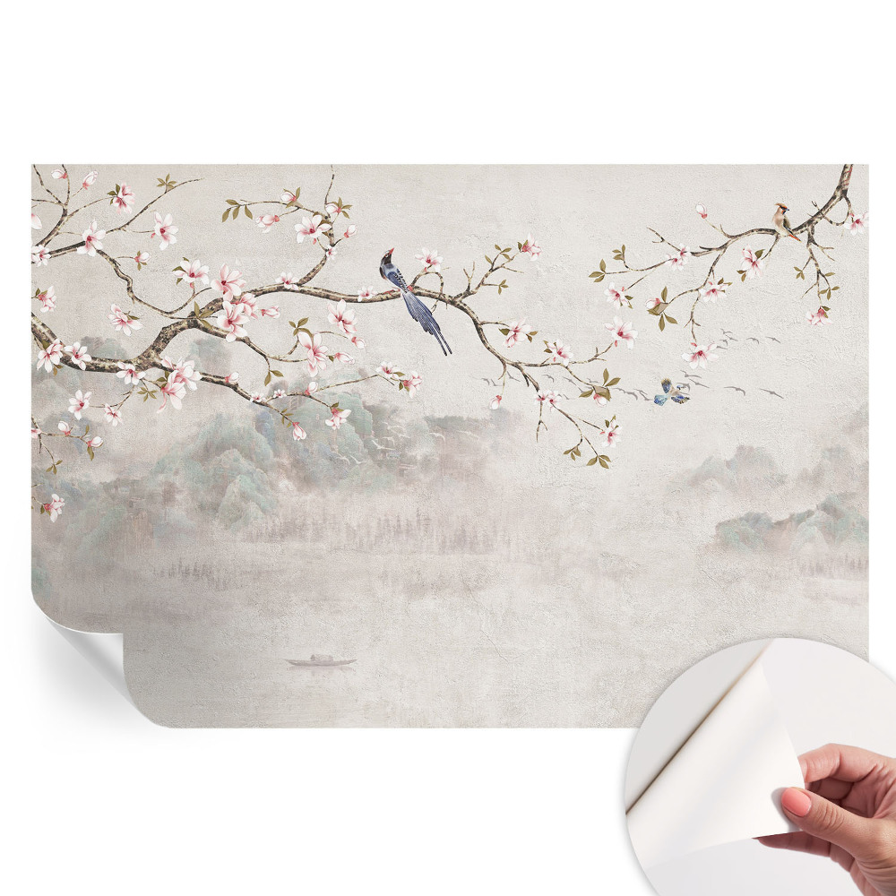 Papier peint photo autocollant pour chambre motif paysage oriental