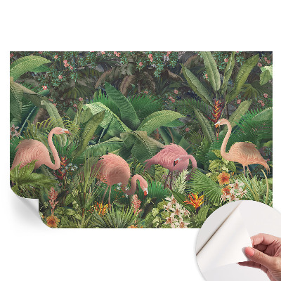 Papier peint autocollant pour le salon flamants roses