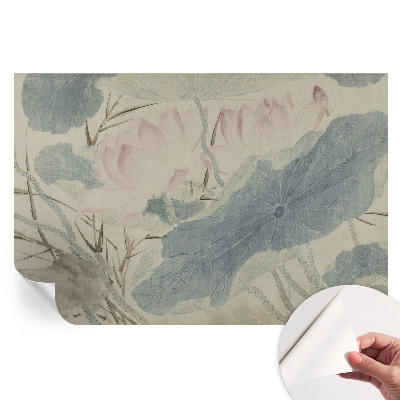 Papier peint photo moderne feuilles de lotus pour salon