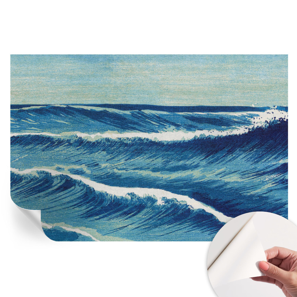 Fresque murale autocollante vagues de la mer