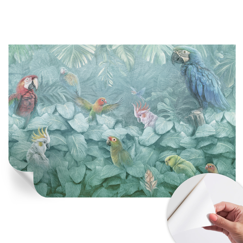 Papier peint photo moderne pour le salon Oiseaux exotiques