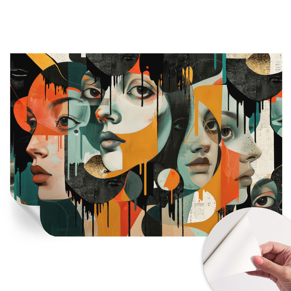Papier peint photographique autocollant Visages colorés