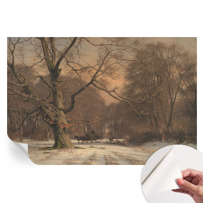 Papier peint autocollant pour le salon paysage d'hiver