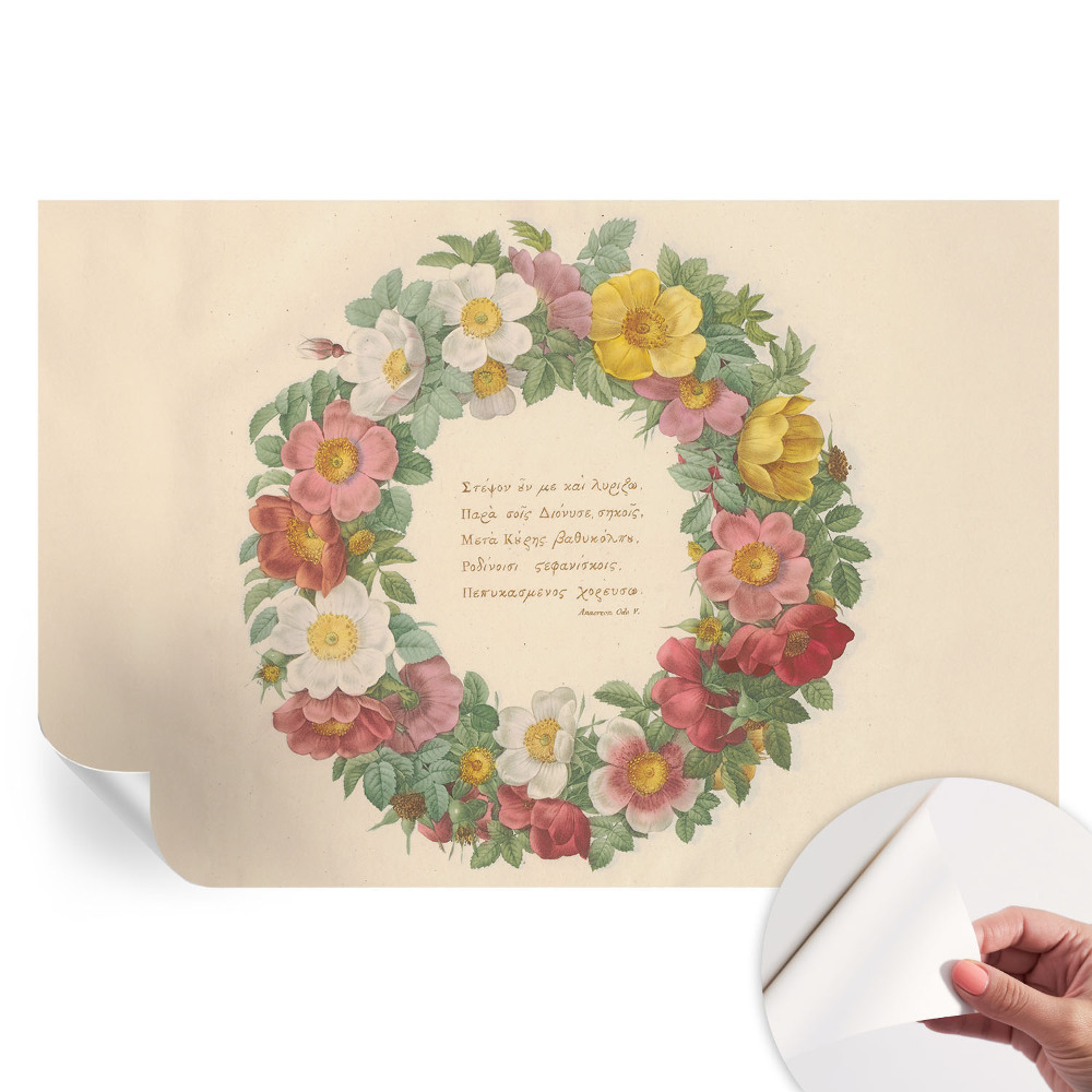 Papier peint autocollant pour le salon couronne de fleurs