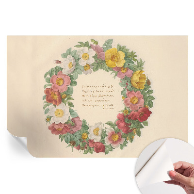 Papier peint autocollant pour le salon couronne de fleurs