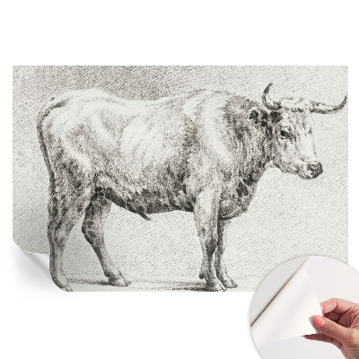 Papier peint photo moderne pour le salon Crayon Bull