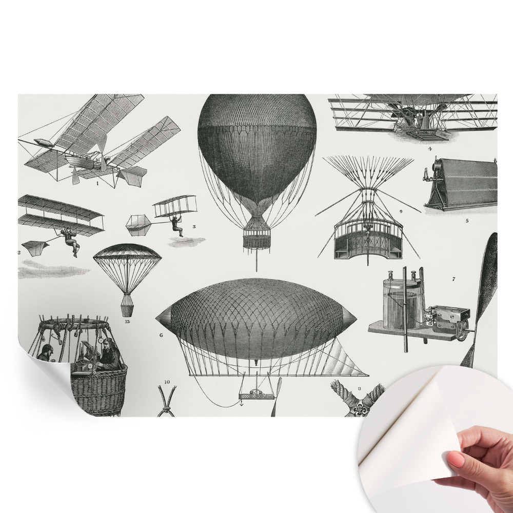 Papier peint photo moderne pour salon motif histoire de l'aviation