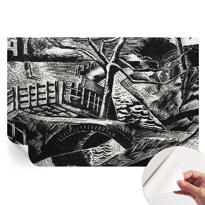 Papier peint photo moderne paysage architectural pour le salon