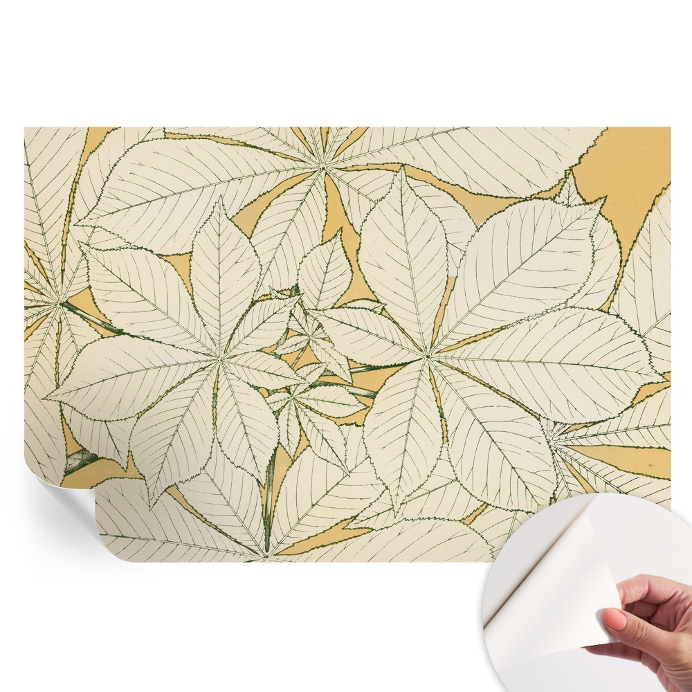 Papier peint photo moderne pour le salon feuilles de châtaignier