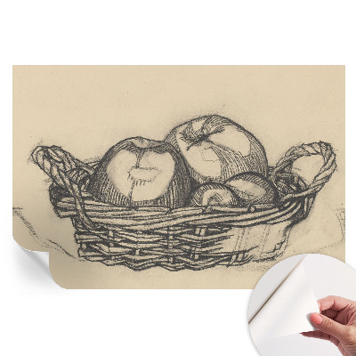 Papier peint photo autocollant motif corbeille de fruits pour chambre