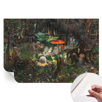 Papier peint photo moderne pour le salon forêt de conte de fées