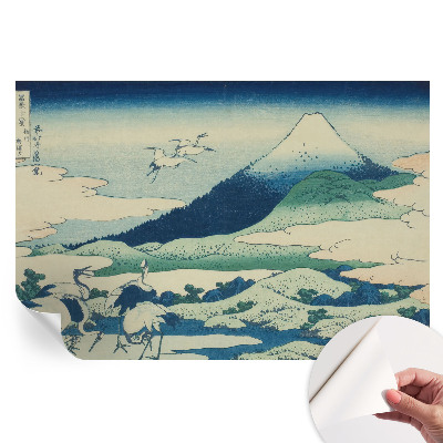 Papier peint autocollant pour salon avec motif grues et montagnes