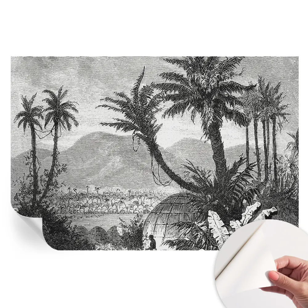 Papier peint photo autocollant pour chambre oasis tropicale
