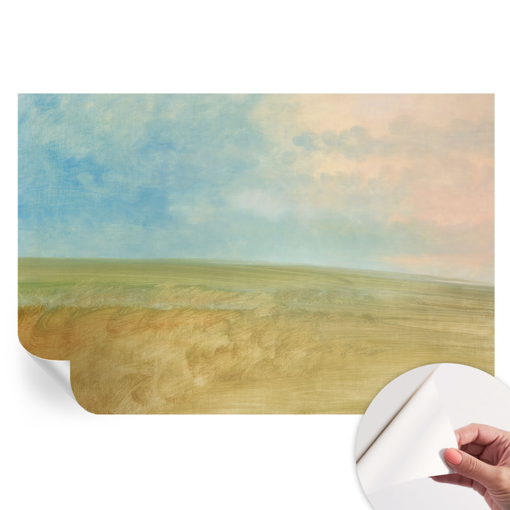 Papier peint autocollant pour le salon champs pastel
