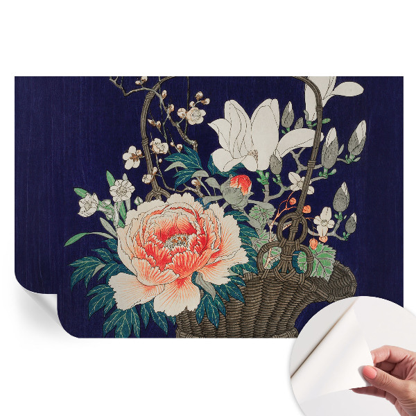Papier peint photo moderne pour le salon panier de fleurs