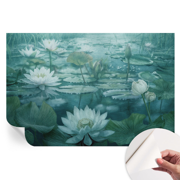 Papier peint photographique autocollant fleurs aquatiques
