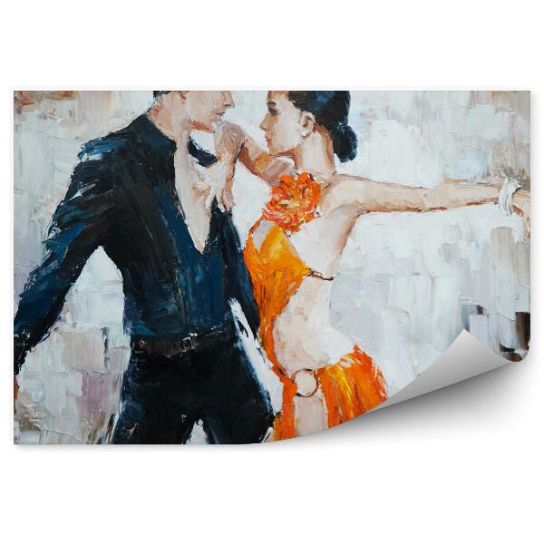 Papier peint Couple de danseurs de tango peint abstrait