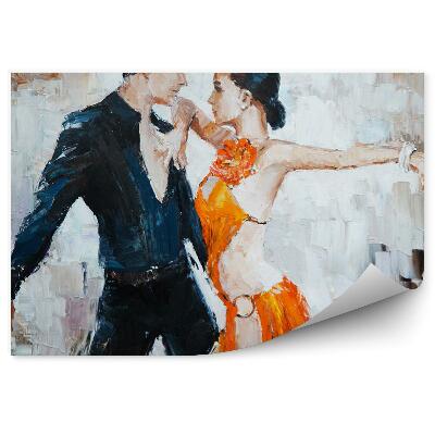 Papier peint Couple de danseurs de tango peint abstrait