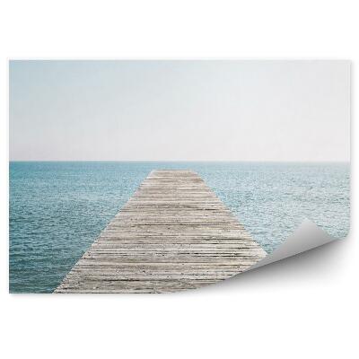 Papier peint jetée en bois eau bleu horizon